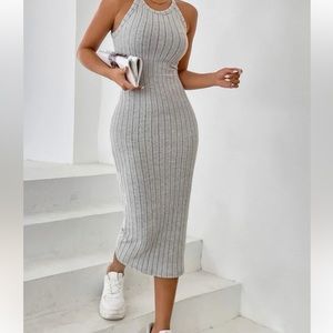COPY - SHEIN, body con dress, stretchy material, color :grey, size: small